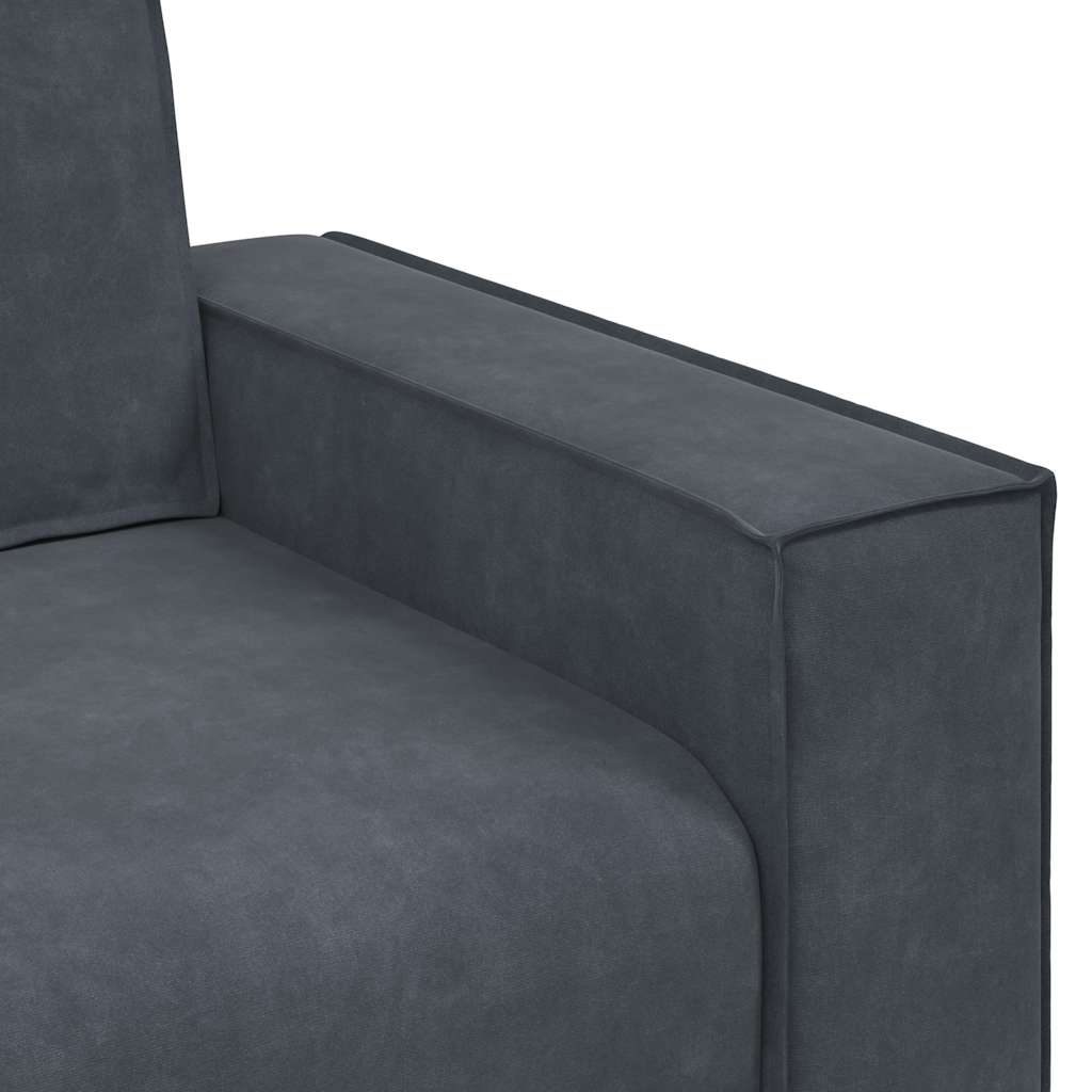 3-personers sofa 180 cm fløjl mørkegrå