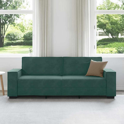 3-personers sofa 180 cm fløjl mørkegrøn