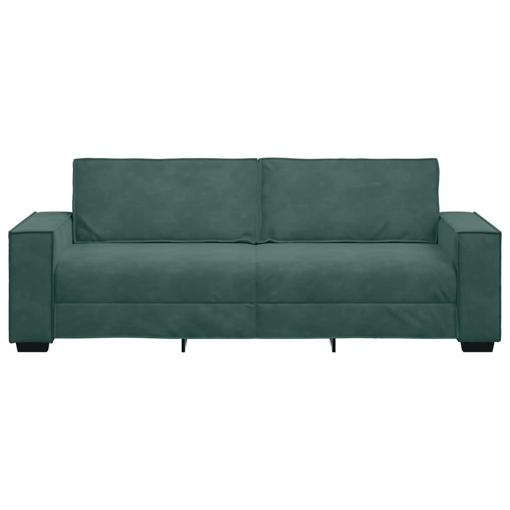 3-personers sofa 180 cm fløjl mørkegrøn