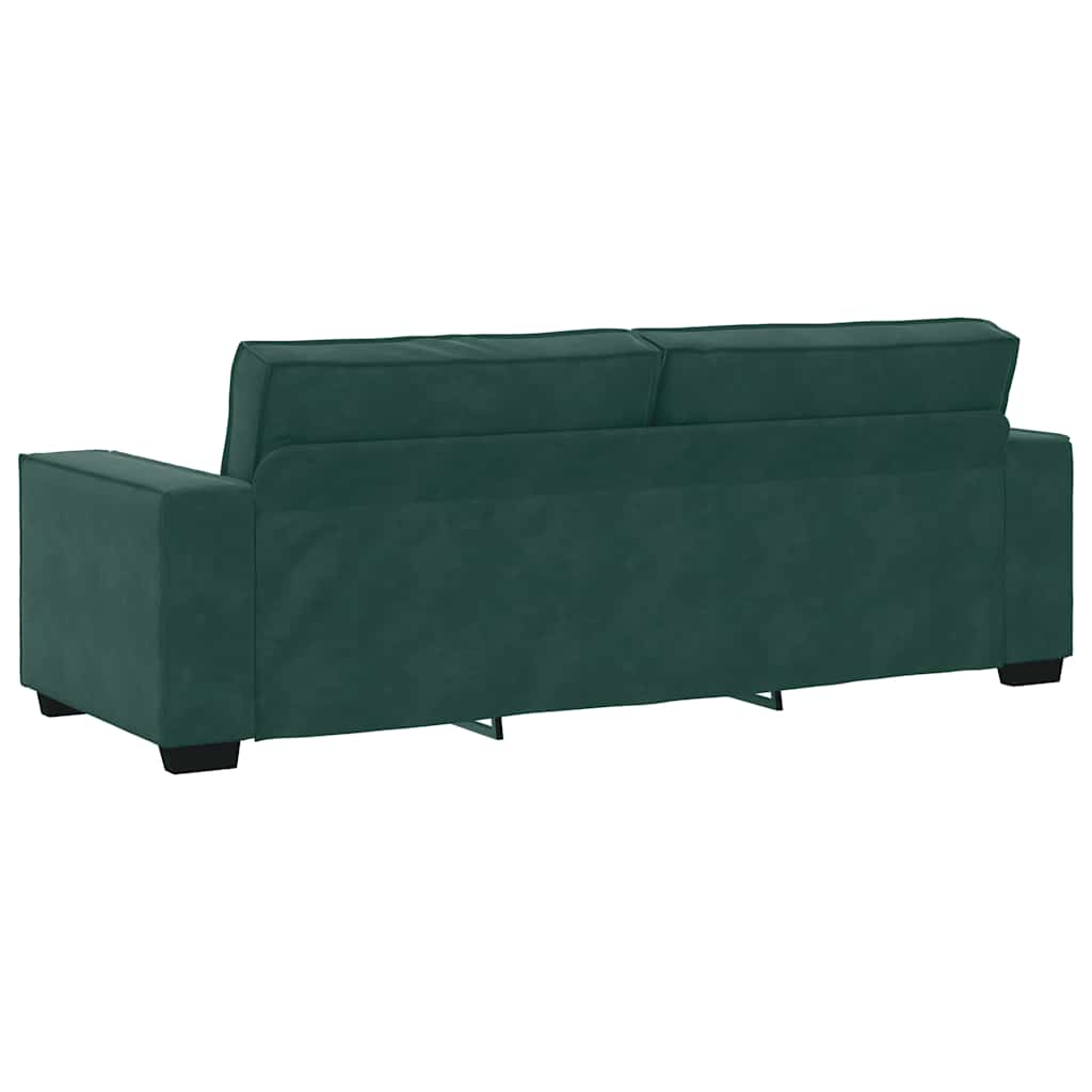 3-personers sofa 180 cm fløjl mørkegrøn