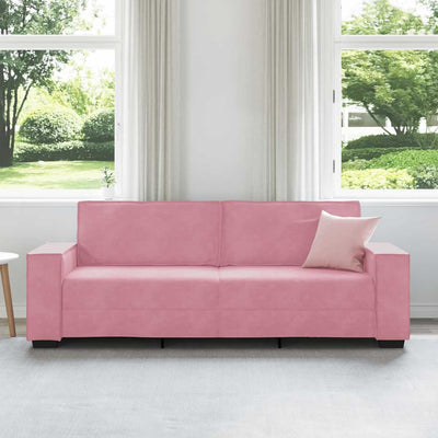 3-personers sofa 180 cm fløjl lyserød