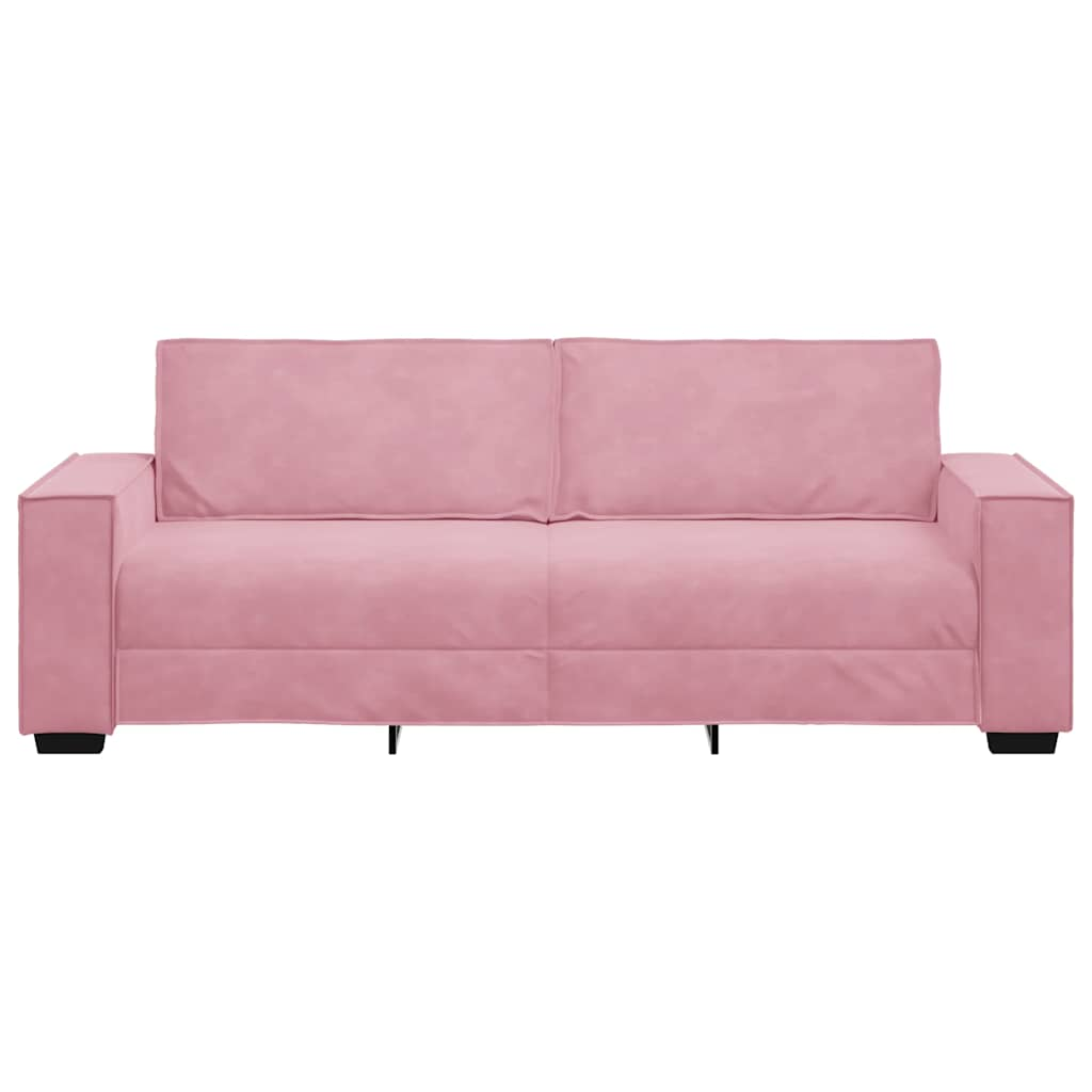 3-personers sofa 180 cm fløjl lyserød