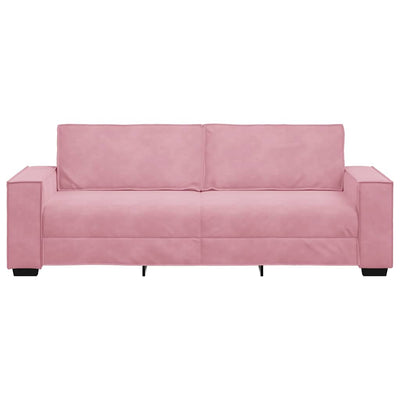 3-personers sofa 180 cm fløjl lyserød