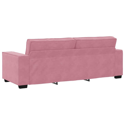 3-personers sofa 180 cm fløjl lyserød