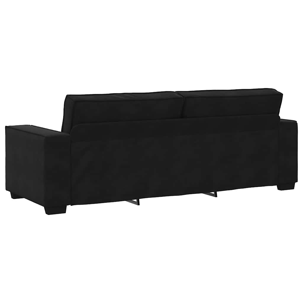 3-personers sofa 180 cm velour sort