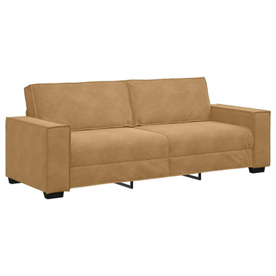 3-personers sofa 180 cm fløjl brun