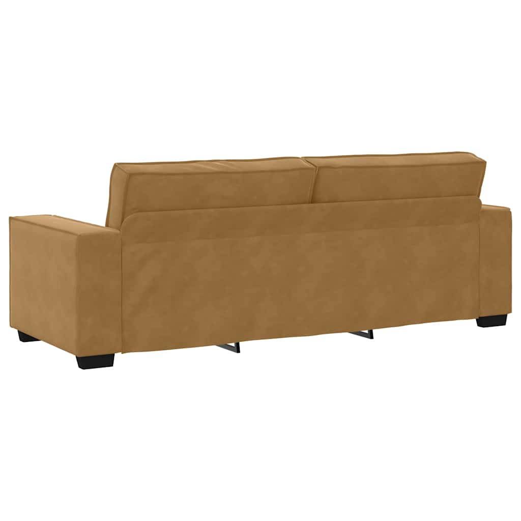 3-personers sofa 180 cm fløjl brun