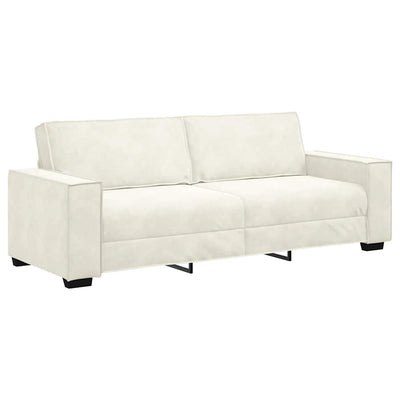 3-personers sofa 180 cm fløjl cremefarvet