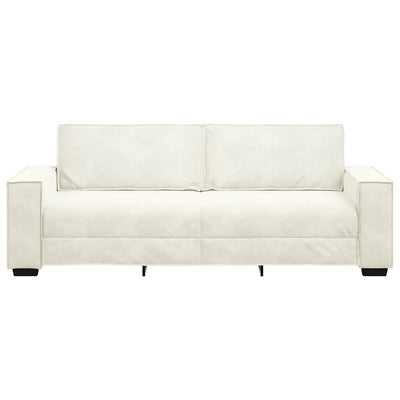 3-personers sofa 180 cm fløjl cremefarvet