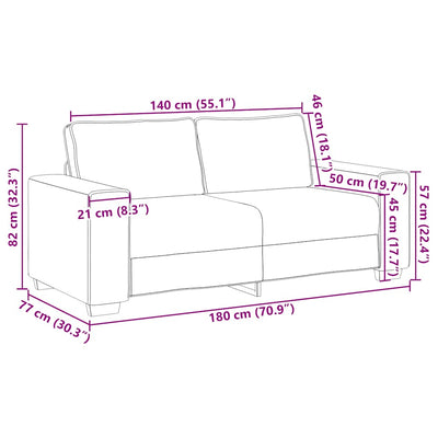 2-personers sofa 140 cm stof lysegrå