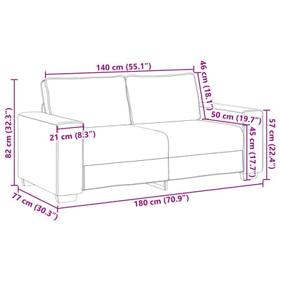 2-personers sofa 140 cm stof mørkegrå