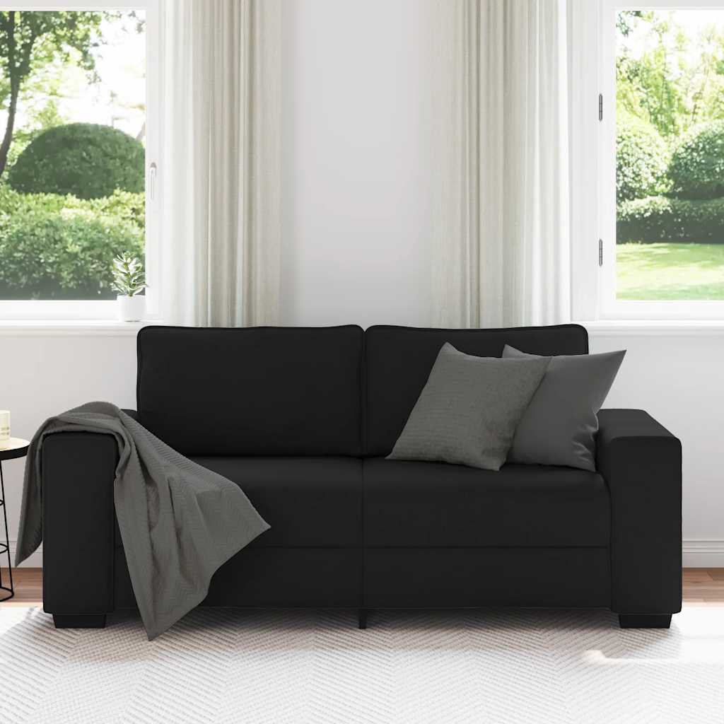 2-personers sofa 140 cm stof sort