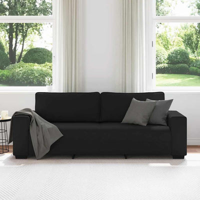 3-personers sofa 180 cm stof sort