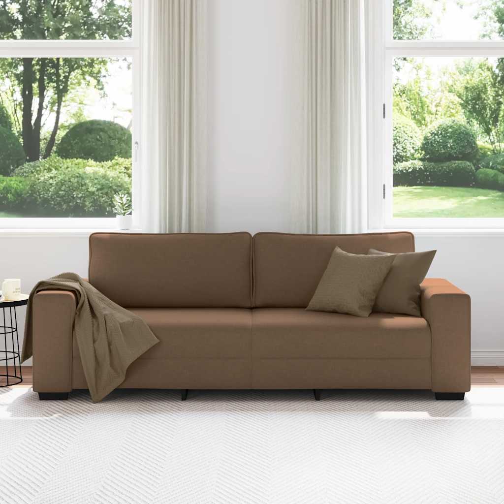 3-personers sofa 180 cm stof brun