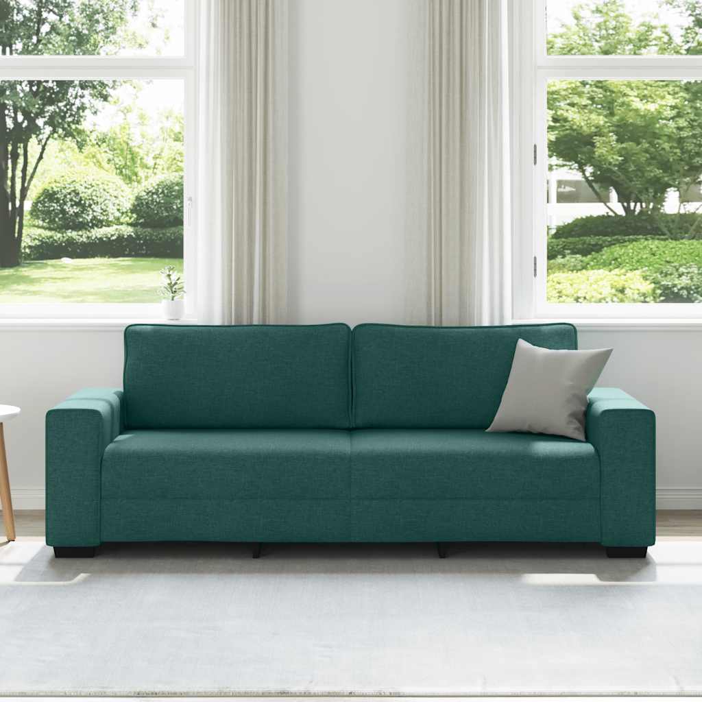 3-personers sofa 180 cm stof mørkegrøn