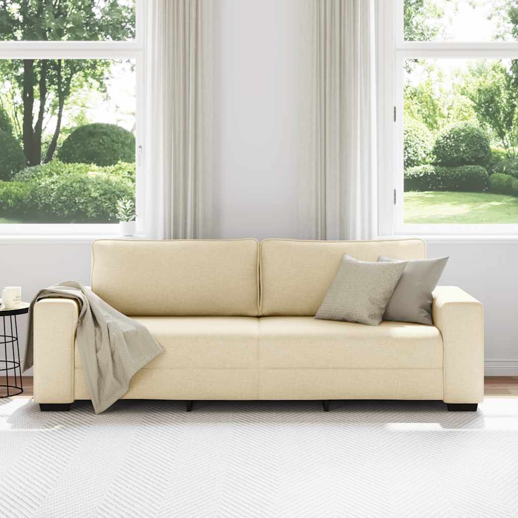 3-personers sofa 180 cm stof cremefarvet