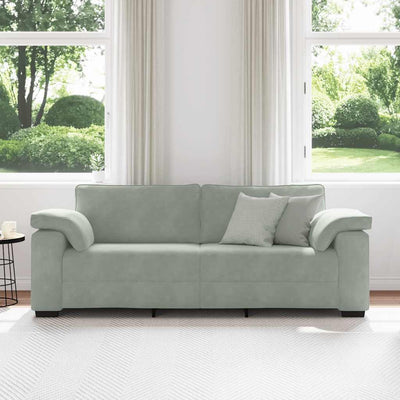 3-personers sofa 178 cm velour lysegrå