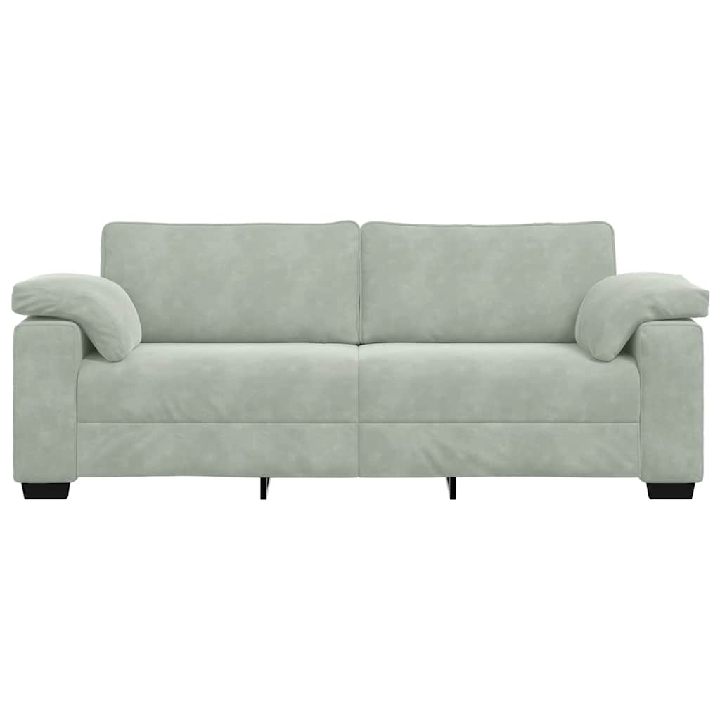 3-personers sofa 178 cm velour lysegrå