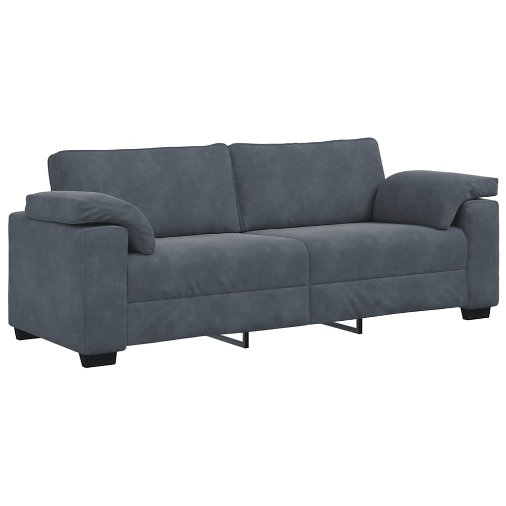 3-personers sofa 178 cm fløjl mørkegrå