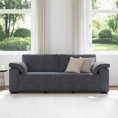 3-personers sofa 178 cm fløjl mørkegrå