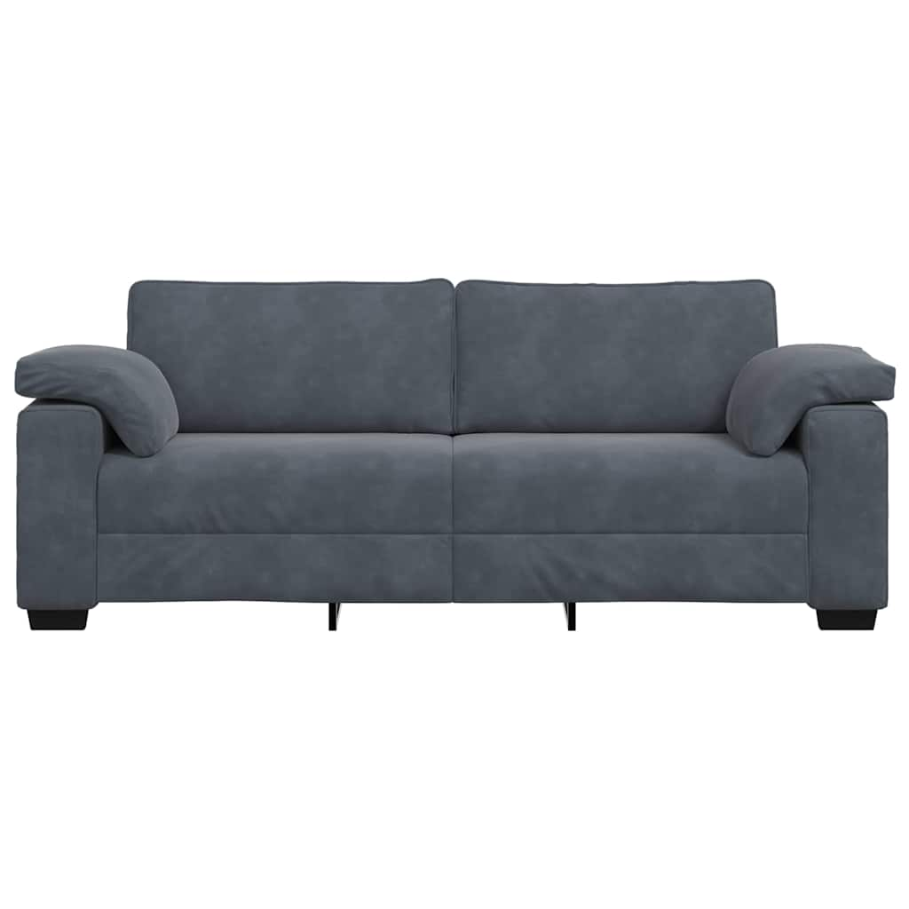 3-personers sofa 178 cm fløjl mørkegrå