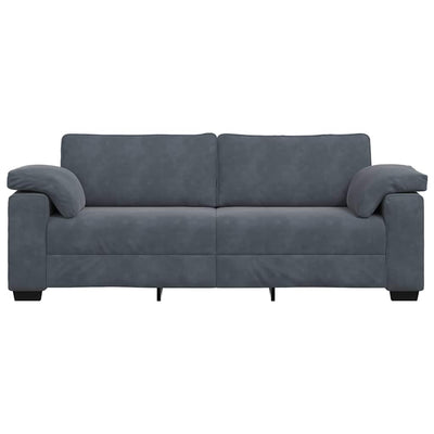 3-personers sofa 178 cm fløjl mørkegrå