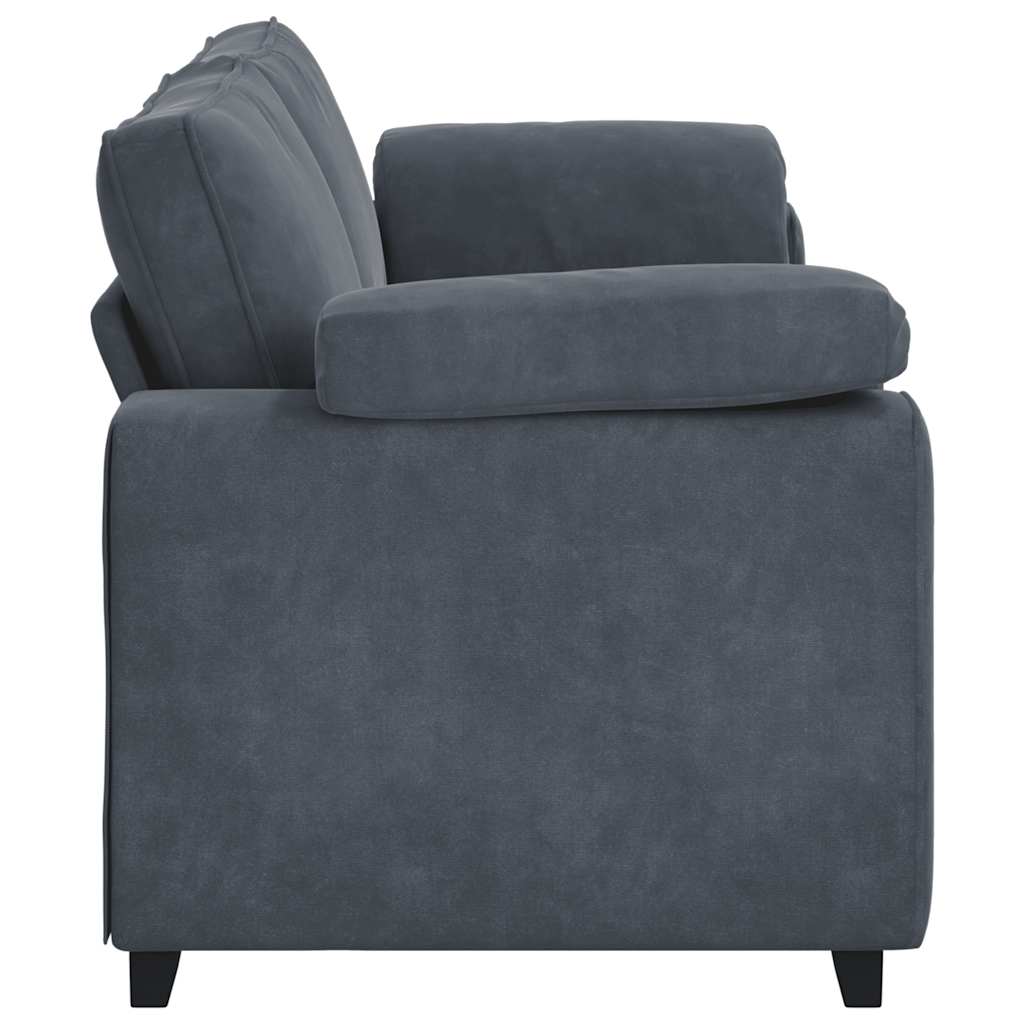 3-personers sofa 178 cm fløjl mørkegrå