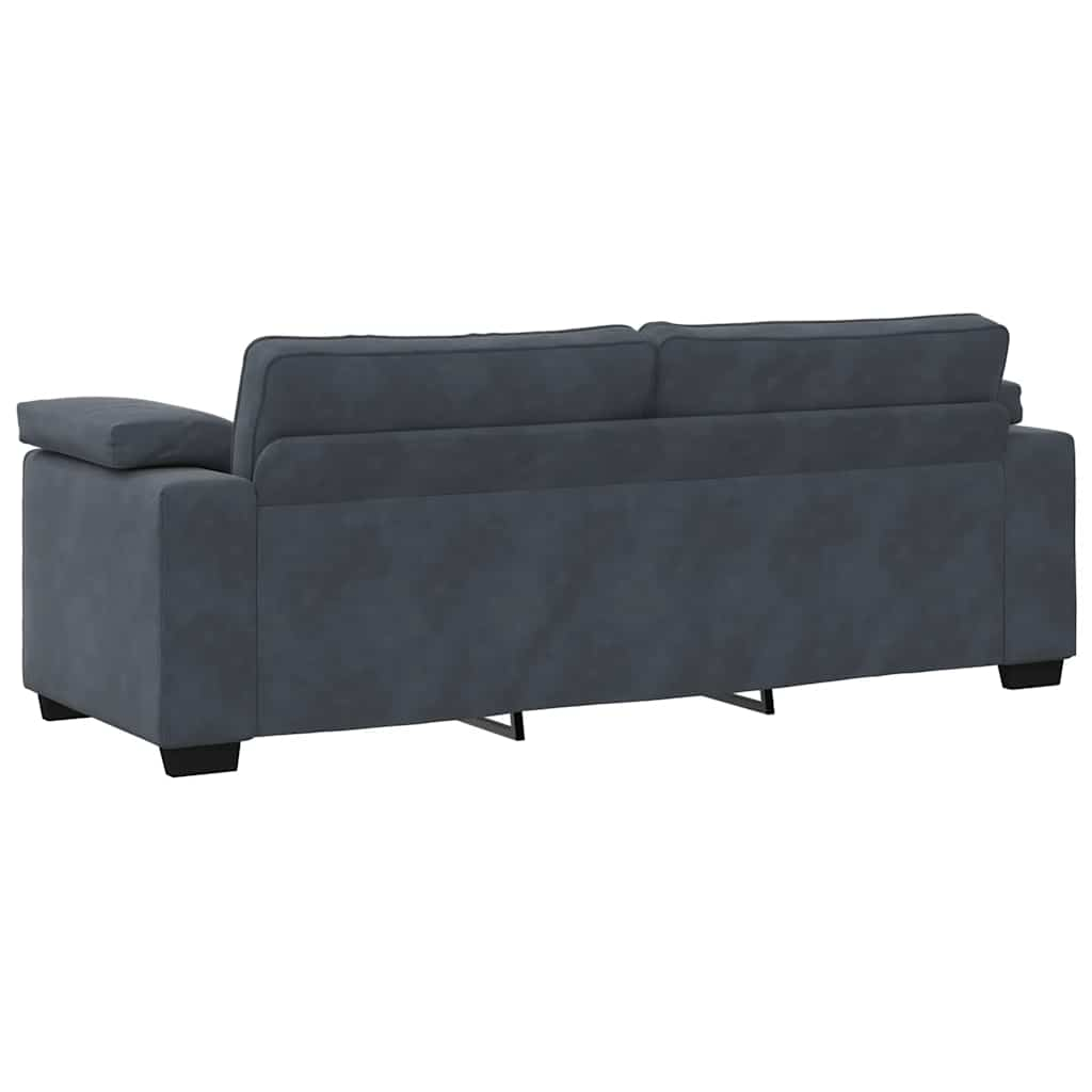 3-personers sofa 178 cm fløjl mørkegrå