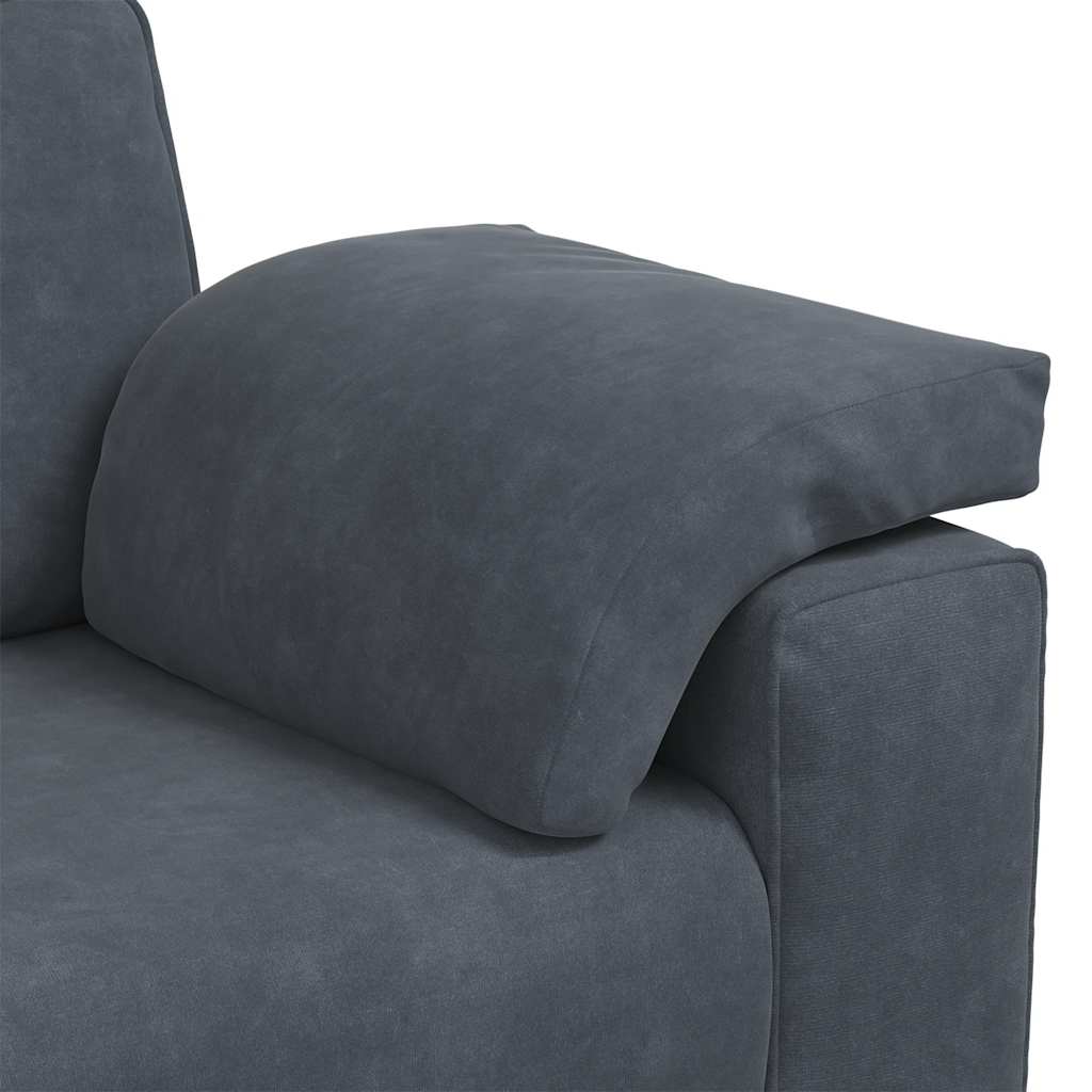 3-personers sofa 178 cm fløjl mørkegrå