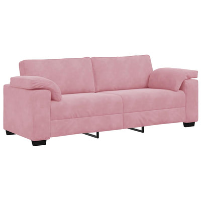 3-personers sofa 178 cm fløjl lyserød