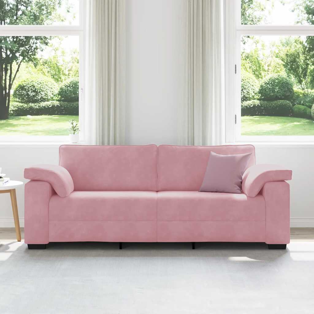 3-personers sofa 178 cm fløjl lyserød