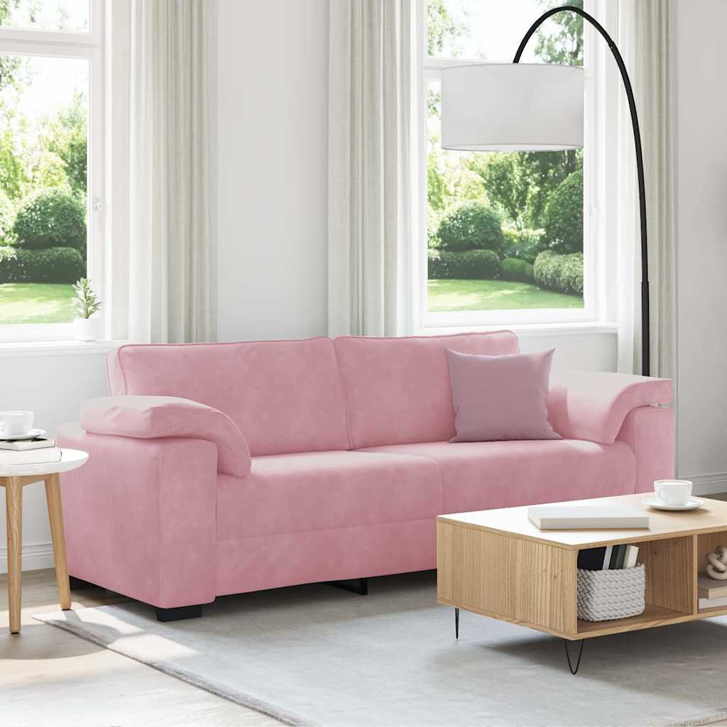 3-personers sofa 178 cm fløjl lyserød