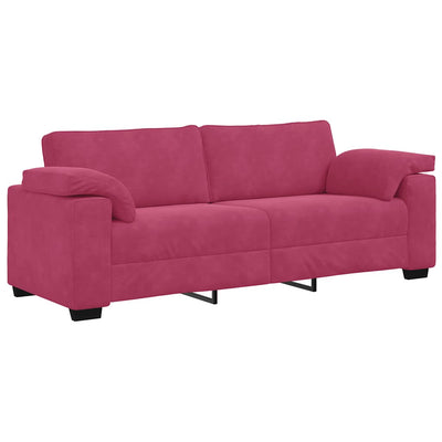 3-personers sofa 178 cm fløjl vinrød