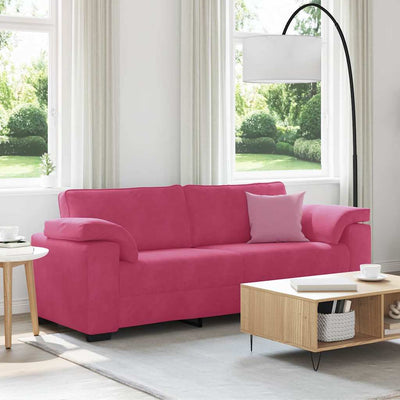 3-personers sofa 178 cm fløjl vinrød