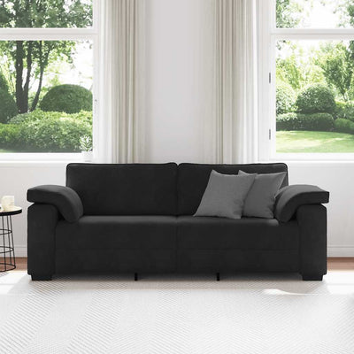 3-personers sofa 178 cm velour sort