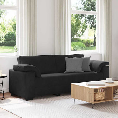 3-personers sofa 178 cm velour sort