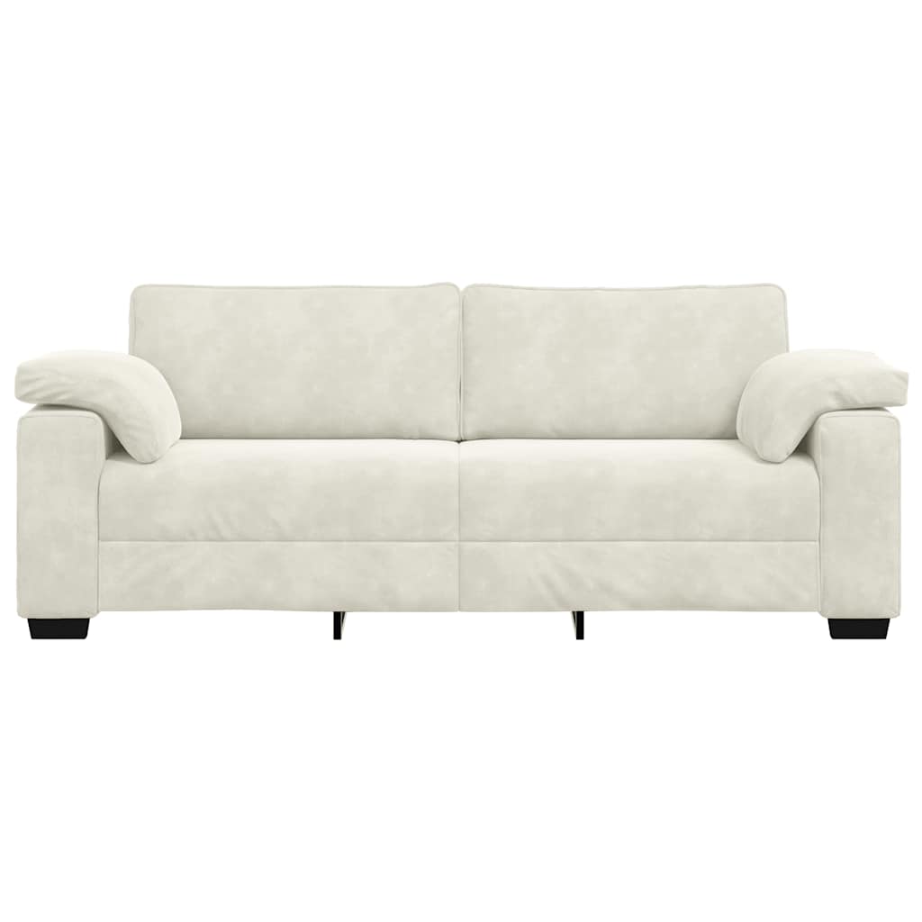 3-personers sofa 178 cm fløjl cremefarvet