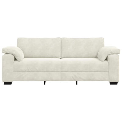 3-personers sofa 178 cm fløjl cremefarvet