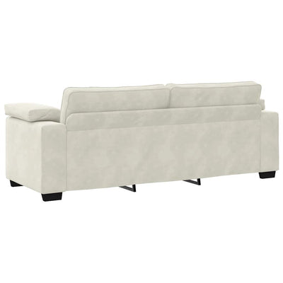 3-personers sofa 178 cm fløjl cremefarvet