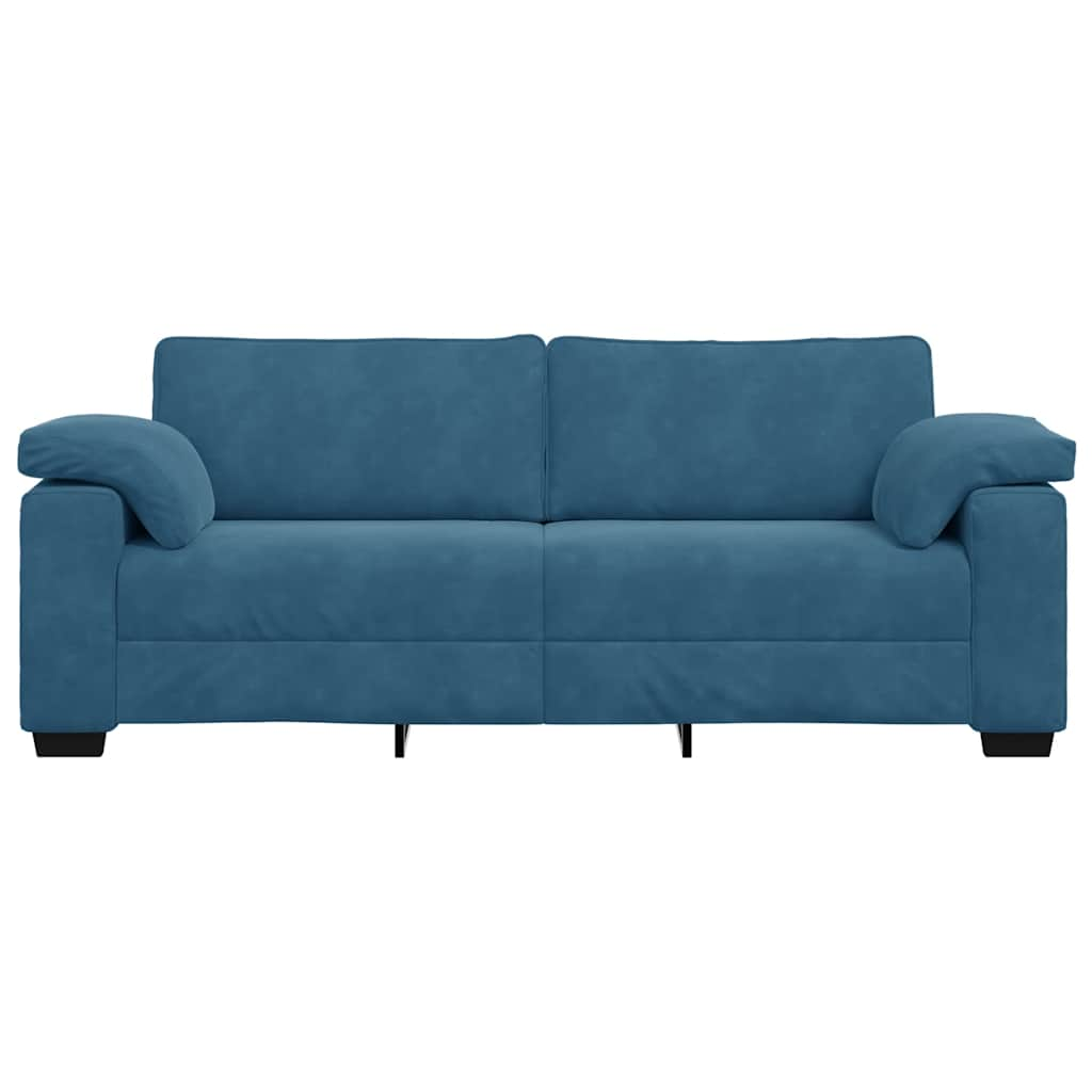 3-personers sofa 178 cm fløjl blå