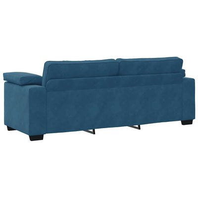 3-personers sofa 178 cm fløjl blå