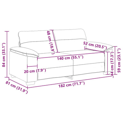 2-personers sofa 140 cm stof mørkegrå