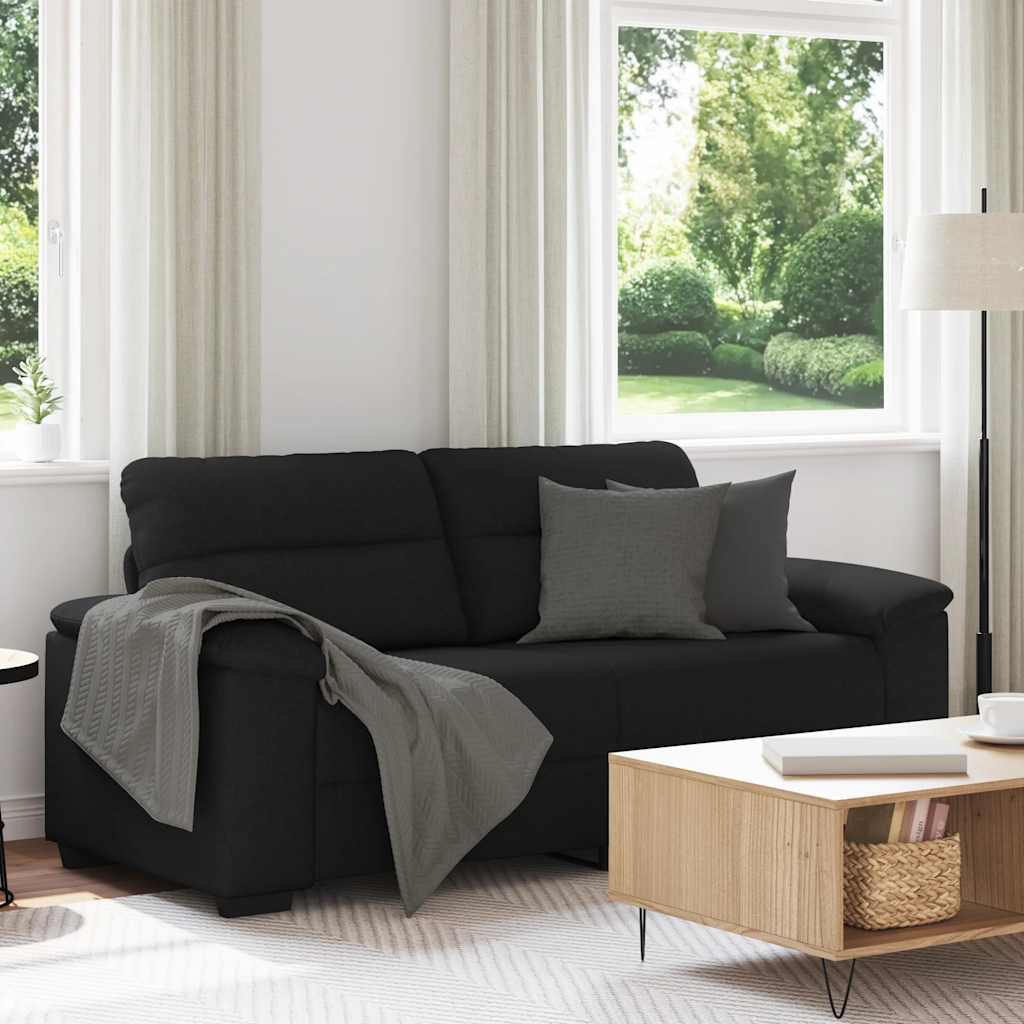 2-personers sofa 140 cm stof sort