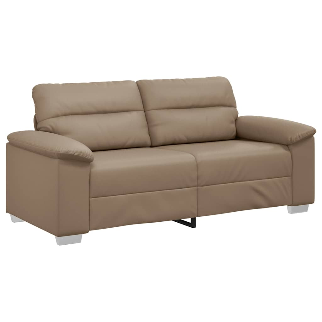 2-personers sofa 140 cm kunstlæder cappuccino