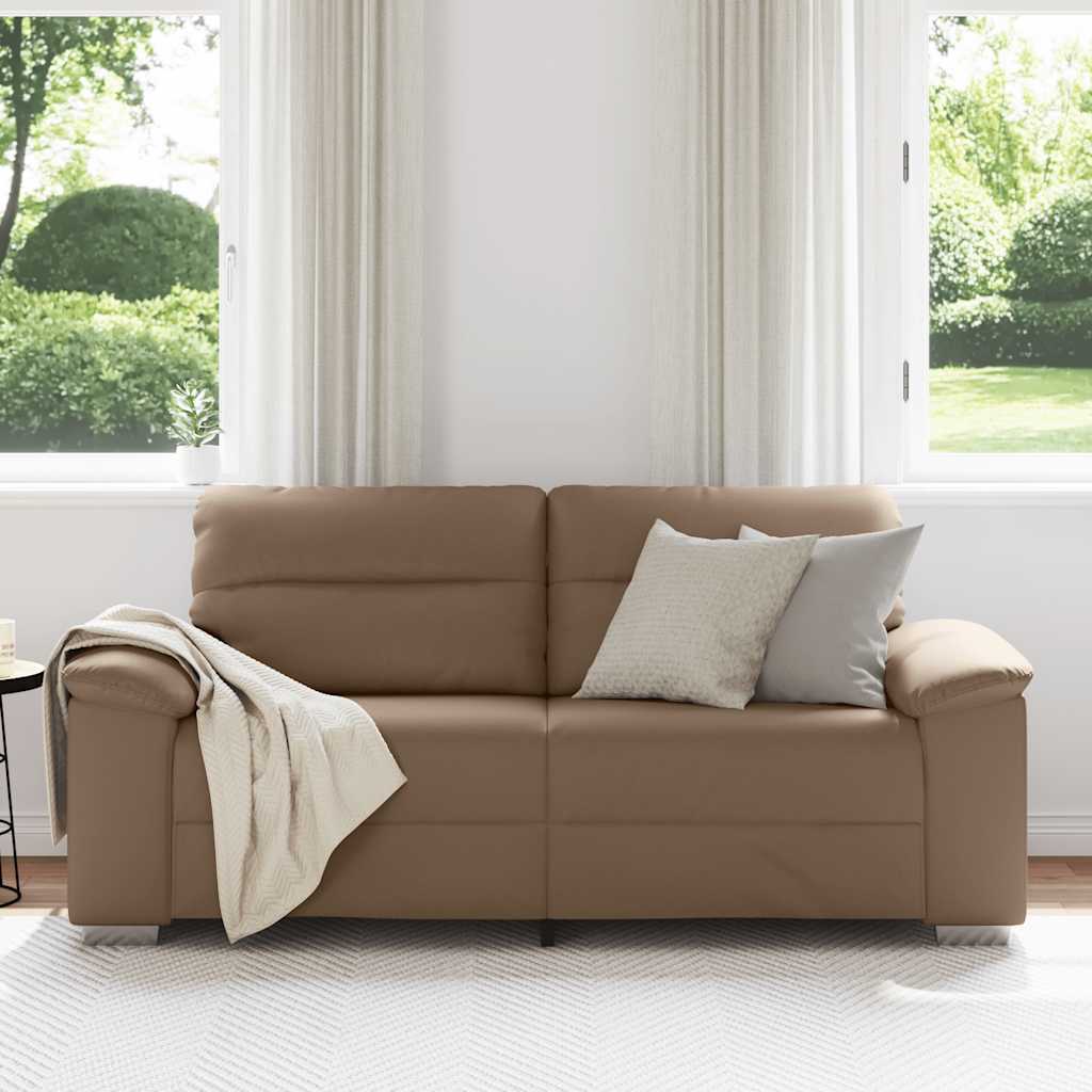 2-personers sofa 140 cm kunstlæder cappuccino