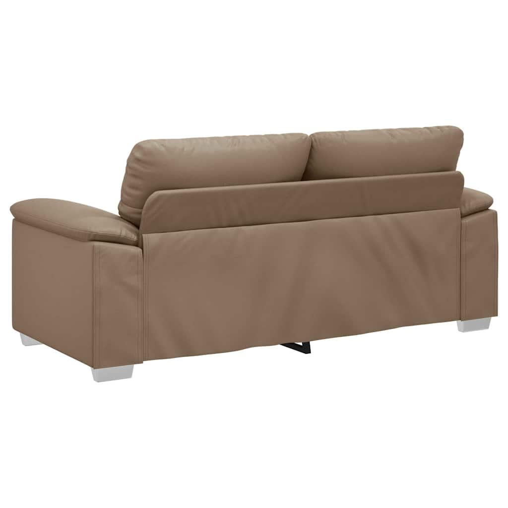 2-personers sofa 140 cm kunstlæder cappuccino