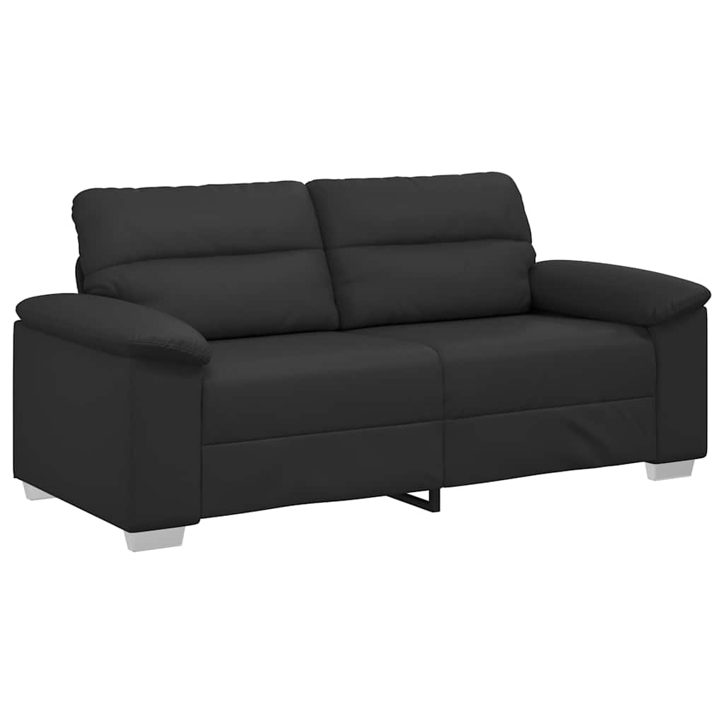 2-personers sofa 140 cm kunstlæder sort