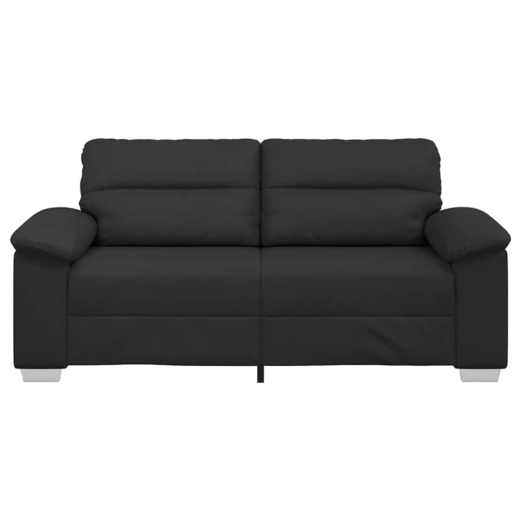 2-personers sofa 140 cm kunstlæder sort