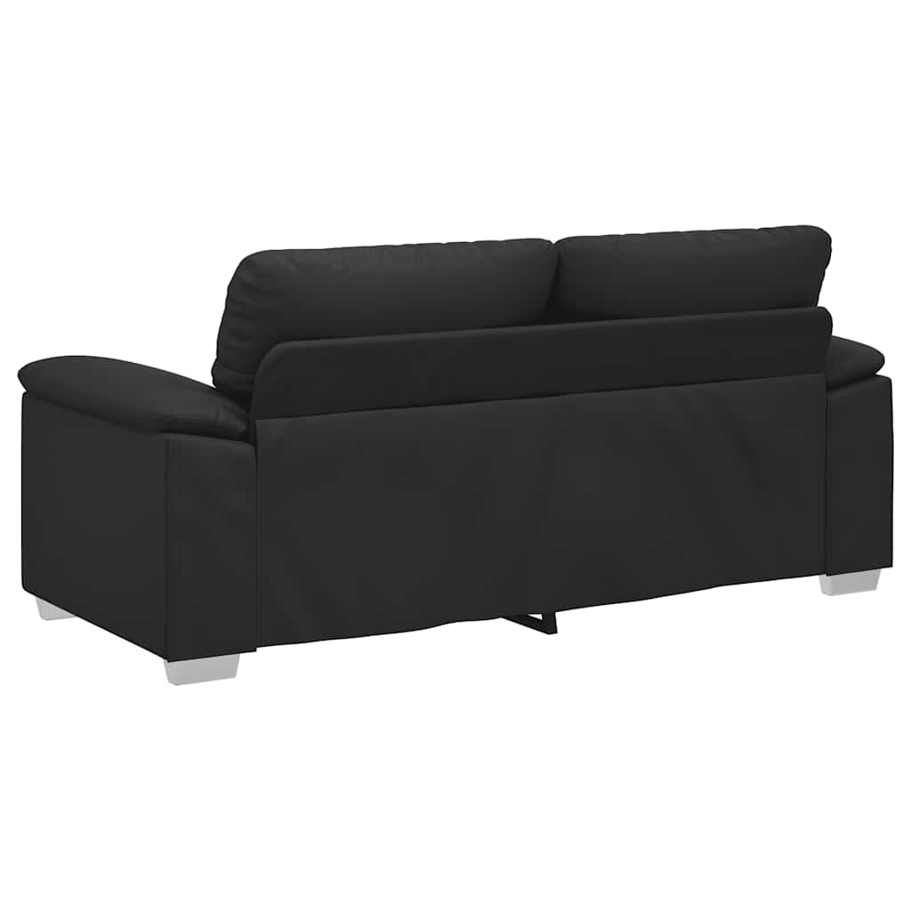 2-personers sofa 140 cm kunstlæder sort