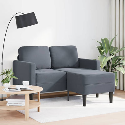 2-personers sofa med chaiselong L-formet 125 cm fløjl mørkegrå